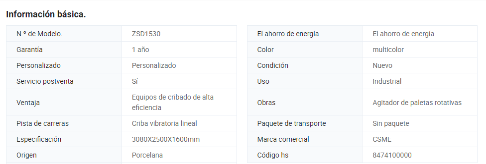 Criba de deshidratación para minerales